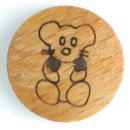 Dill Holzknopf Teddy, braun, 15 mm