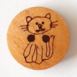 Dill Holzknopf Katze, braun, 18 mm