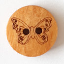 Dill Holzknopf Schmetterling, braun, 15 mm