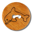 Dill Holzknopf Delfin, braun, 15 mm