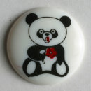 Dill Motivknopf Pandabär, weiß, 15 mm