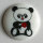 Dill Motivknopf Pandabär, weiß, 18 mm
