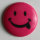 Dill Motivknopf Smiley, pink, 23 mm