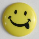 Dill Motivknopf Smiley, gelb, 15 mm
