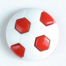 Dill Motivknopf Fußball, weiß/rot