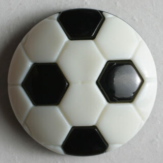 Dill Motivknopf Fußball, weiß/schwarz, 13 mm