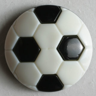 Dill Motivknopf Fußball, weiß/schwarz, 20 mm