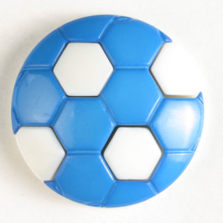 Dill Motivknopf Fußball, blau