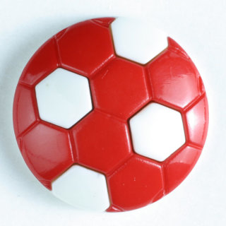 Dill Motivknopf Fußball, rot, 20 mm
