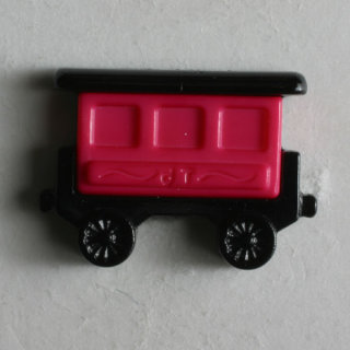 Dill Motivknopf Eisenbahn, schwarz/pink