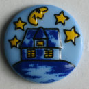 Dill Motivknopf Haus, blau