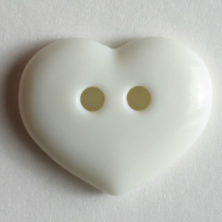Dill Motivknopf Herz, weiß, 15 mm