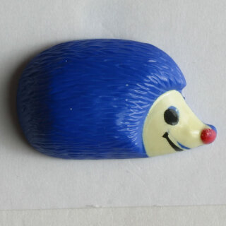 Dill Motivknopf Igel, blau, 18 mm