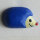 Dill Motivknopf Igel, blau, 18 mm