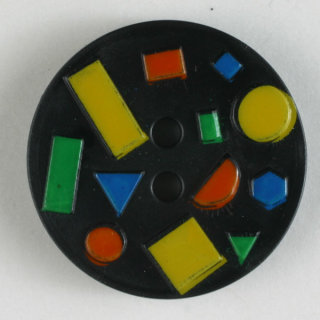 Dill Motivknopf Geometrie, schwarz, 18 mm