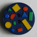 Dill Motivknopf Geometrie, blau, 15 mm