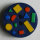Dill Motivknopf Geometrie, blau, 18 mm