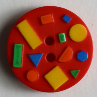Dill Motivknopf Geometrie, rot, 15 mm