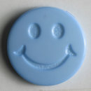 Dill Motivknopf Smiley, blau, 15 mm