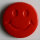 Dill Motivknopf Smiley, rot, 15 mm