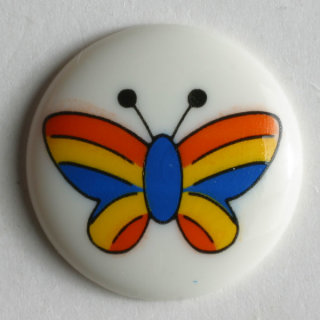Dill Motivknopf Schmetterling, weiß, 15 mm