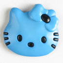 Dill Motivknopf Katze, blau, 20 mm