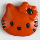 Dill Motivknopf Katze, rot, 20 mm