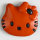 Dill Motivknopf Katze, rot, 20 mm