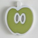 Dill Motivknopf Apfel, grün/weiß, 25 mm