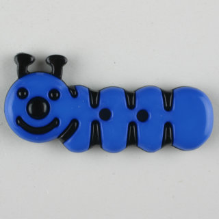 Dill Motivknopf Raupe, mittelblau, 30 mm