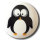 Dill Motivknopf Pinguin, weiß, 18 mm