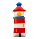 Dill Motivknopf Leuchtturm, weiß, 30 mm